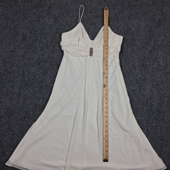 Vintage Celavie Beige Cocktail V Neck Dress‎ Size Small Made in the US - Picture 6 of 9